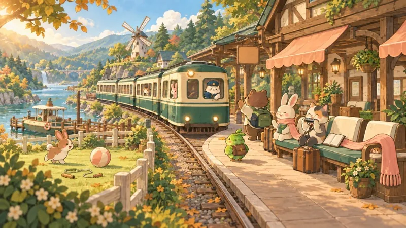 林間月台場景