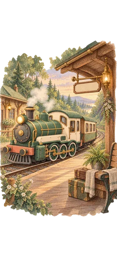 生活車站插畫